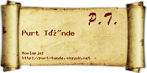 Purt Tünde névjegykártya